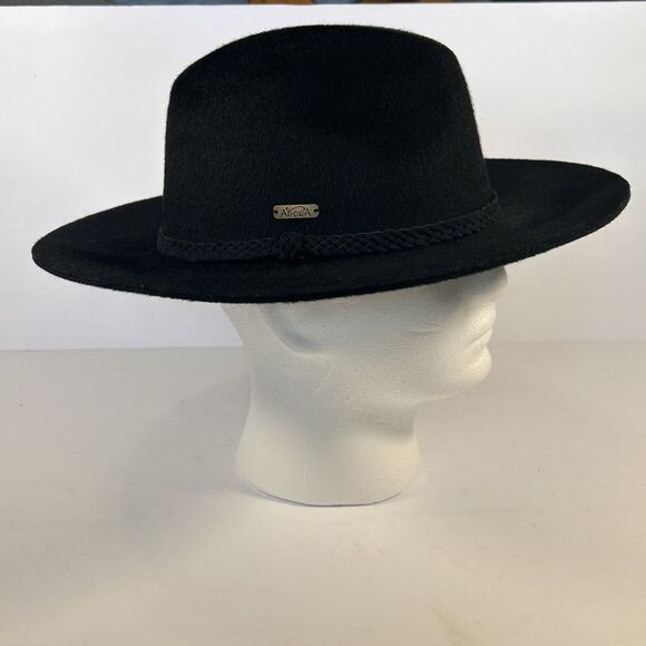 Adora Western Style Wool Hat Black Braided Leather Accent One Size USA Made - Picture 2 of 12